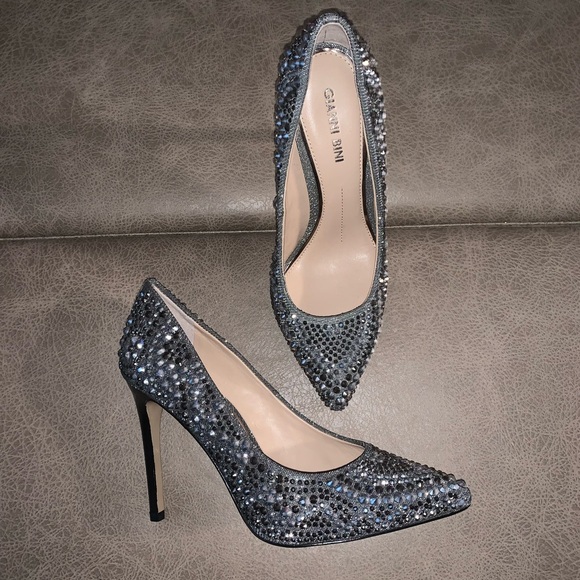 Gianni Bini Womens Multi Studded Design Stiletto Pumps Pewter - Size 7M - Picture 3 of 10